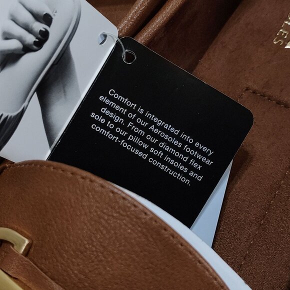 Aerosoles Buckle Loafer Day Drive Moccasin 12W Cognac Flexible Diamond Outsole - Picture 10 of 11